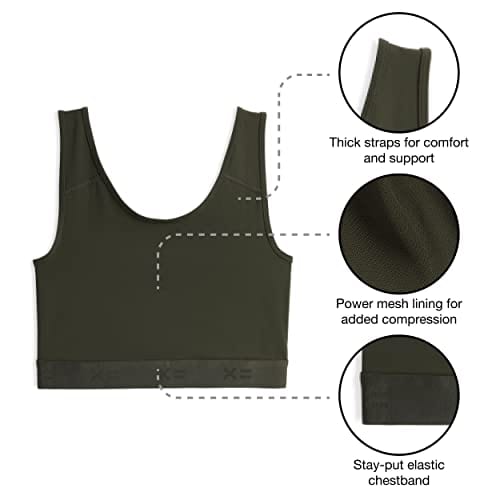 Compression Bra, Chest Binder Alternative, Wireless Full Coverage Medium Support Top, Athletic Sports Bra