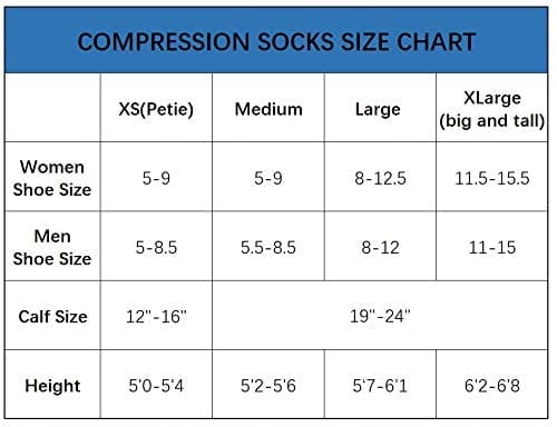 Wide Calf Compression Socks for Women & Men Large Size Circulation 15-20 mmHg 3 Pairs