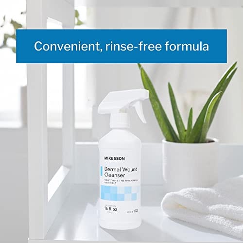 McKesson Dermal Wound Cleanser, Non-Sterile, Non-Cytotoxic, Rinse-Free Formula, 8 fl oz, 1 Count