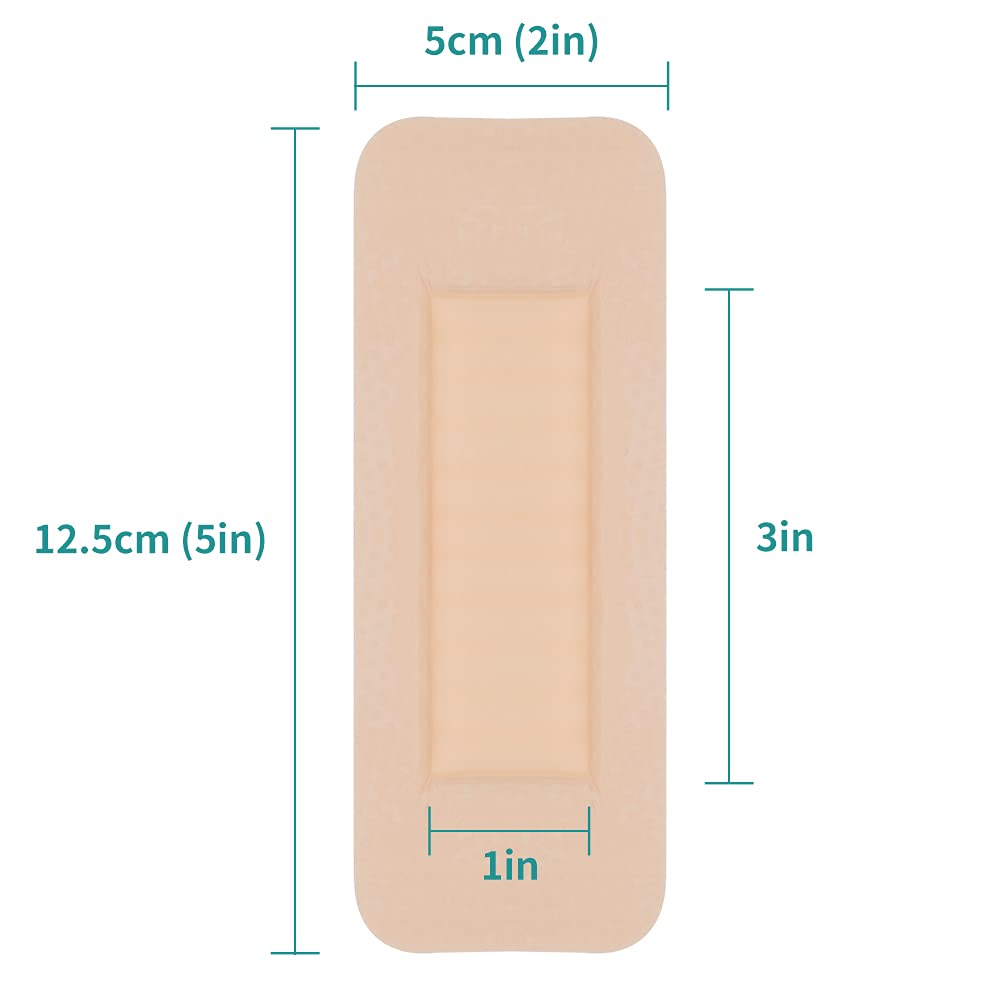 Dimora Wound Dressing Sacrum Foam Bandages Silicone Adhesive Border 7"x7" Waterproof Sacral Pads Absorbent Breathable Bed Sore Pressure Dressing