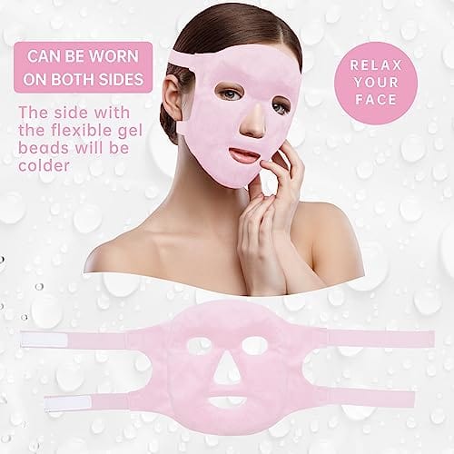 Cold Face Eye Mask Ice Pack Reduce with Gel Beads Hot Heat Cold Compress Pack