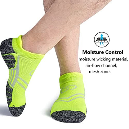 No Show Sports Compression Socks, Low Cut Anti-Blister Ankle Socks, Short Cushioned Moisture Wicking No Slip Arch Support Plantar Fasciitis