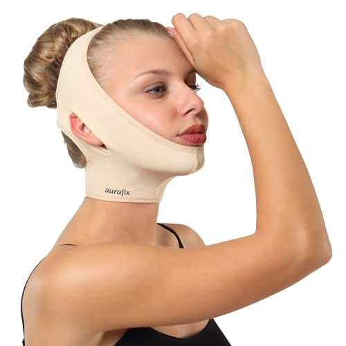 Post Surgical Chin Strap Bandage for Women - Face Slimmer, Jowl Tightening, Chin Lifting