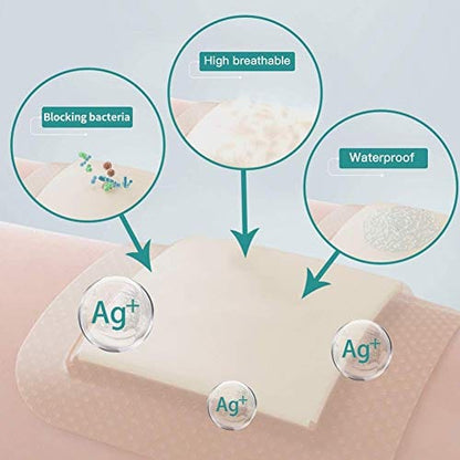 Dimora Wound Dressing Sacrum Foam Bandages Silicone Adhesive Border 7"x7" Waterproof Sacral Pads Absorbent Breathable Bed Sore Pressure Dressing