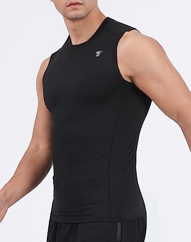 Men's Athletic Sleeveless Compression Shirts, 5 Pack