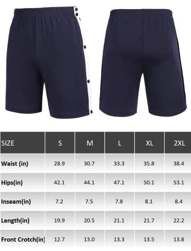 Post Surgery Tear Away Shorts for Men Comfy Clothing For Recovery, Easy Dressing Wide Bottom Snap Breakaway Shorts