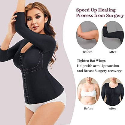 Waist Trainer Bodysuit With Arms Compression For Post Surgery