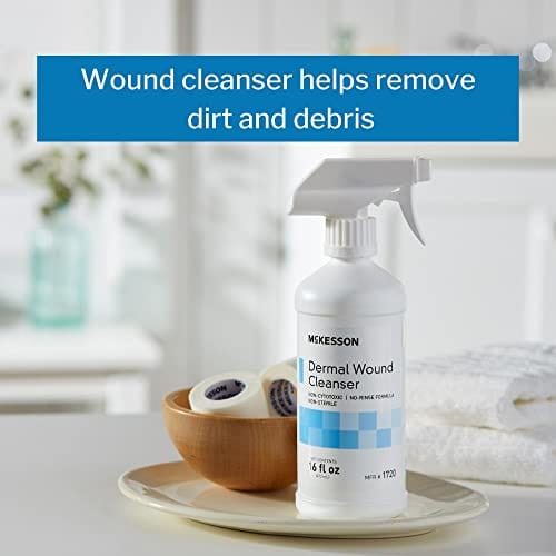 McKesson Dermal Wound Cleanser, Non-Sterile, Non-Cytotoxic, Rinse-Free Formula, 8 fl oz, 1 Count