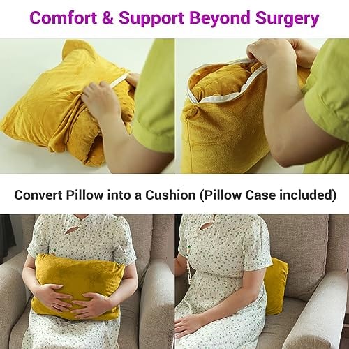 Post Surgery Pillow Mastectomy, Heart Surgery,  Breast Reduction & Augmentation for Sleeping, and Seatbelt Protection