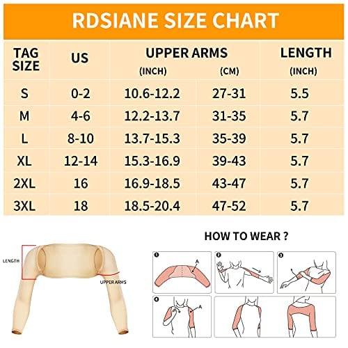 RDSIANE Upper Arm Compression Shaper Post Surgery Slimmer Sleeves Posture Corrector Tops Shapewear for Women