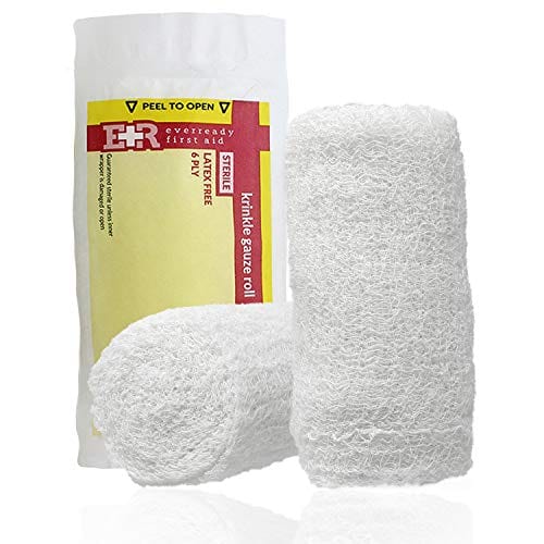 Ever Ready First Aid Sterile Krinkle Kerlix Type 4 1/2" x 4.1 Yds, Latex Free, 6 PLY, Gauze Bandage Roll - 6 Count