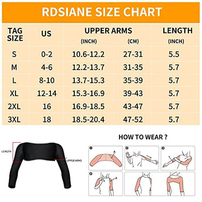 RDSIANE Upper Arm Compression Shaper Post Surgery Slimmer Sleeves Posture Corrector Tops Shapewear for Women