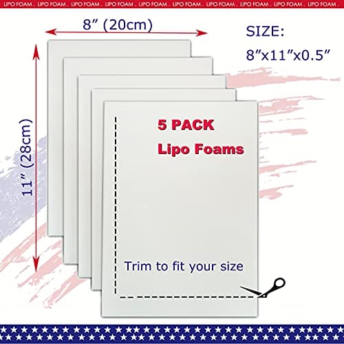 KUSMOO 5 Pack Lipo Foam Pads, Sheets 8" x 11"