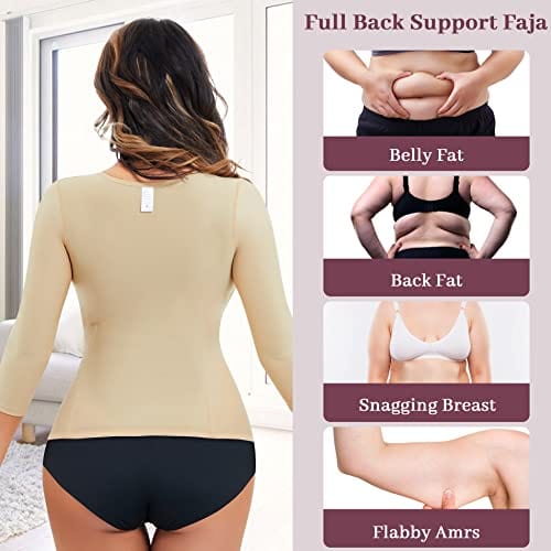 Waist Trainer Bodysuit With Arms Compression For Post Surgery