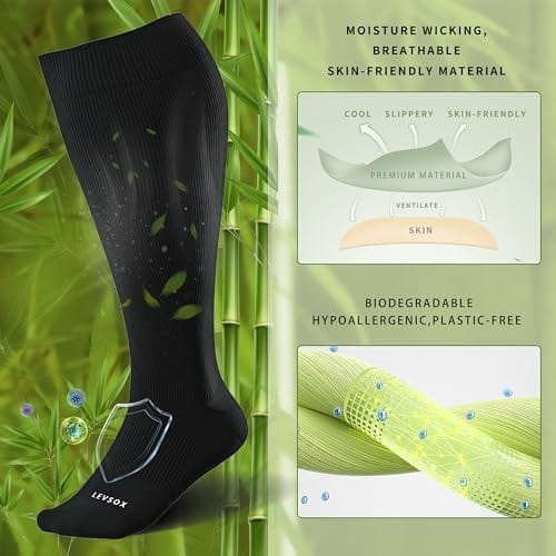 Plus Size Wide Calf Compression Socks for Women 15-20mmHg Knee High