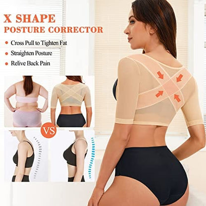 Upper Arm Shaper Post Surgery Arm Compression Sleeves Lipo Garment Posture Corrector Tops Back Support Shapewear