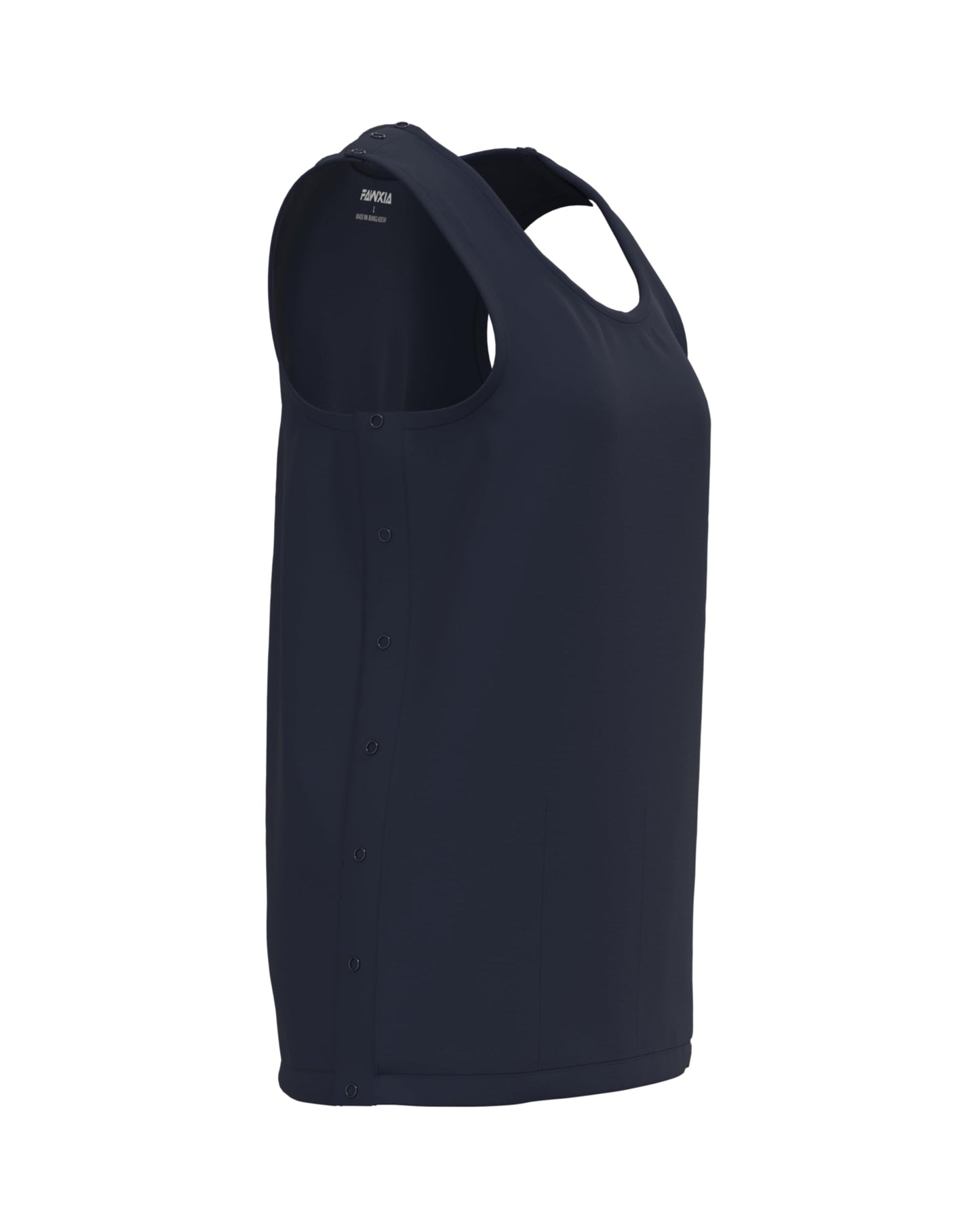 Mastectomy Recovery Tank Top with Four Drain Pockets & Snap-Access