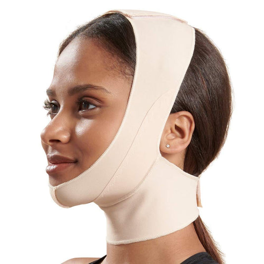 Unisex Recovery Compression Chin Strap with Mid-Neck Coverage for Post-Op Mask