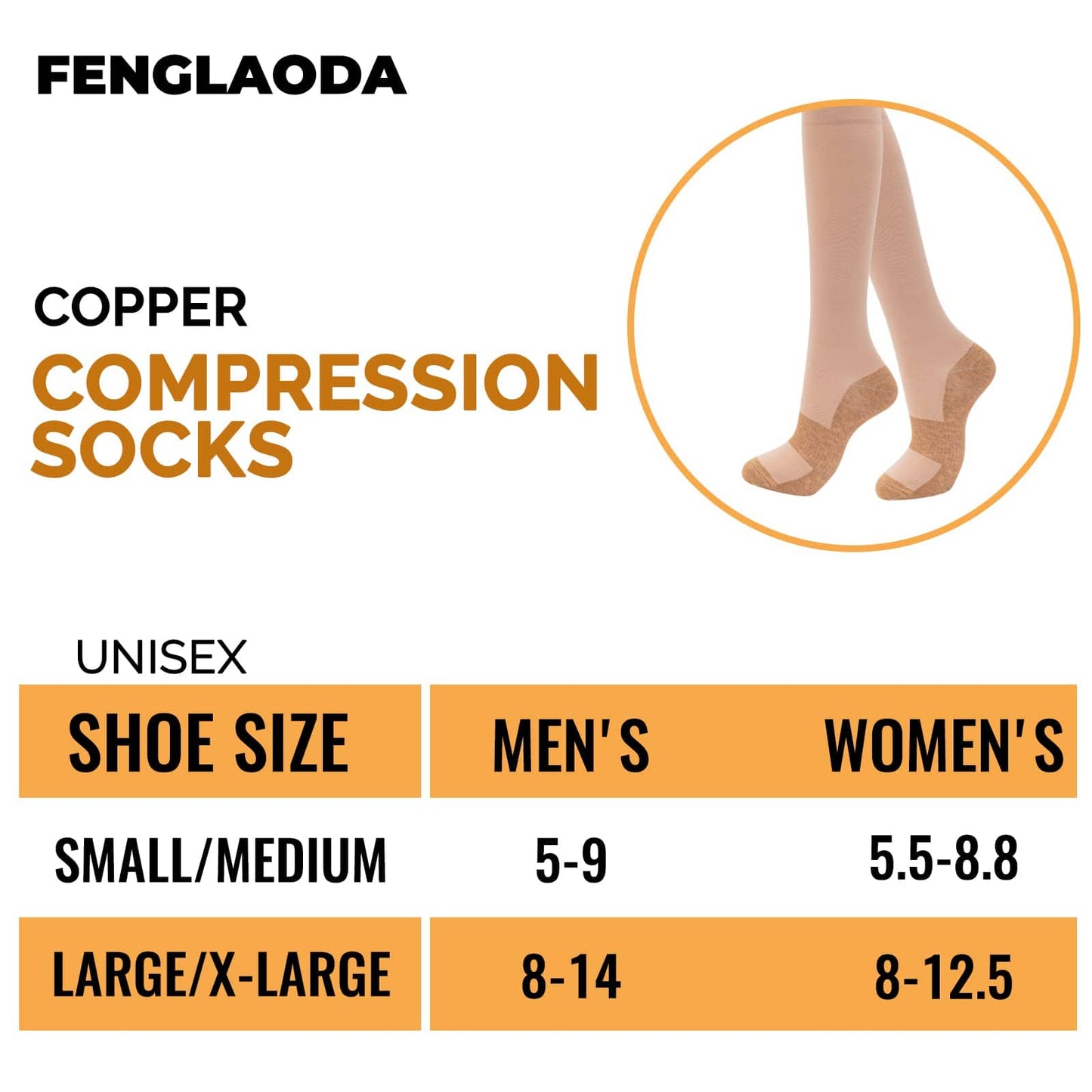 Compression Socks for Men & Women 20-30 mmHg Knee High 8 pairs