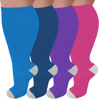 Plus Size Compression Socks for Women Men 20-30 mmHg, Wide Calf Stockings Best Support for Circulation