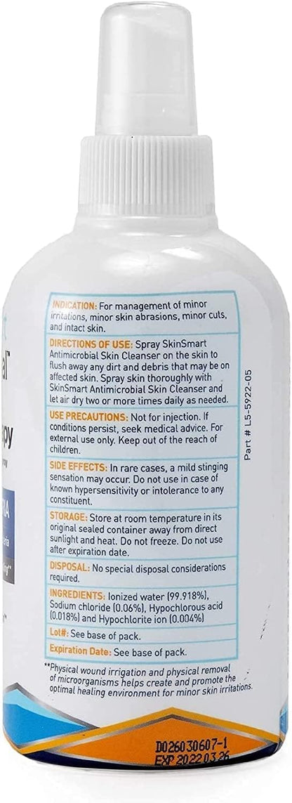 SkinSmart Antimicrobial Eczema Therapy with Hypochlorous Acid, Removes Bacteria so Skin Can Heal, 8 Ounce Clear Spray