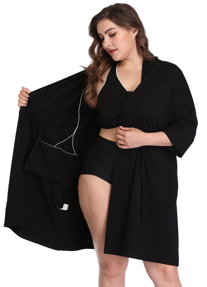 Post Surgery Mastectomy Bra Breast Cancer Recovery Robe with Internal Pockets for Post-Surgical Drains