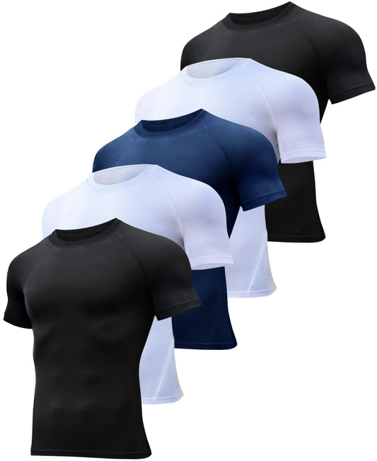 Compression Shirts Men Short Sleeve Rash Guard Base Layer Athletic Undershirt