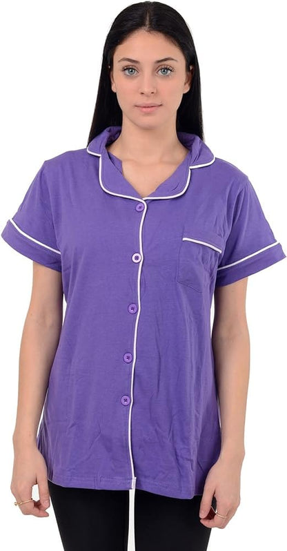 USBD Post Mastectomy Surgery Recovery Shirt Lapel Collar with Drain Pockets