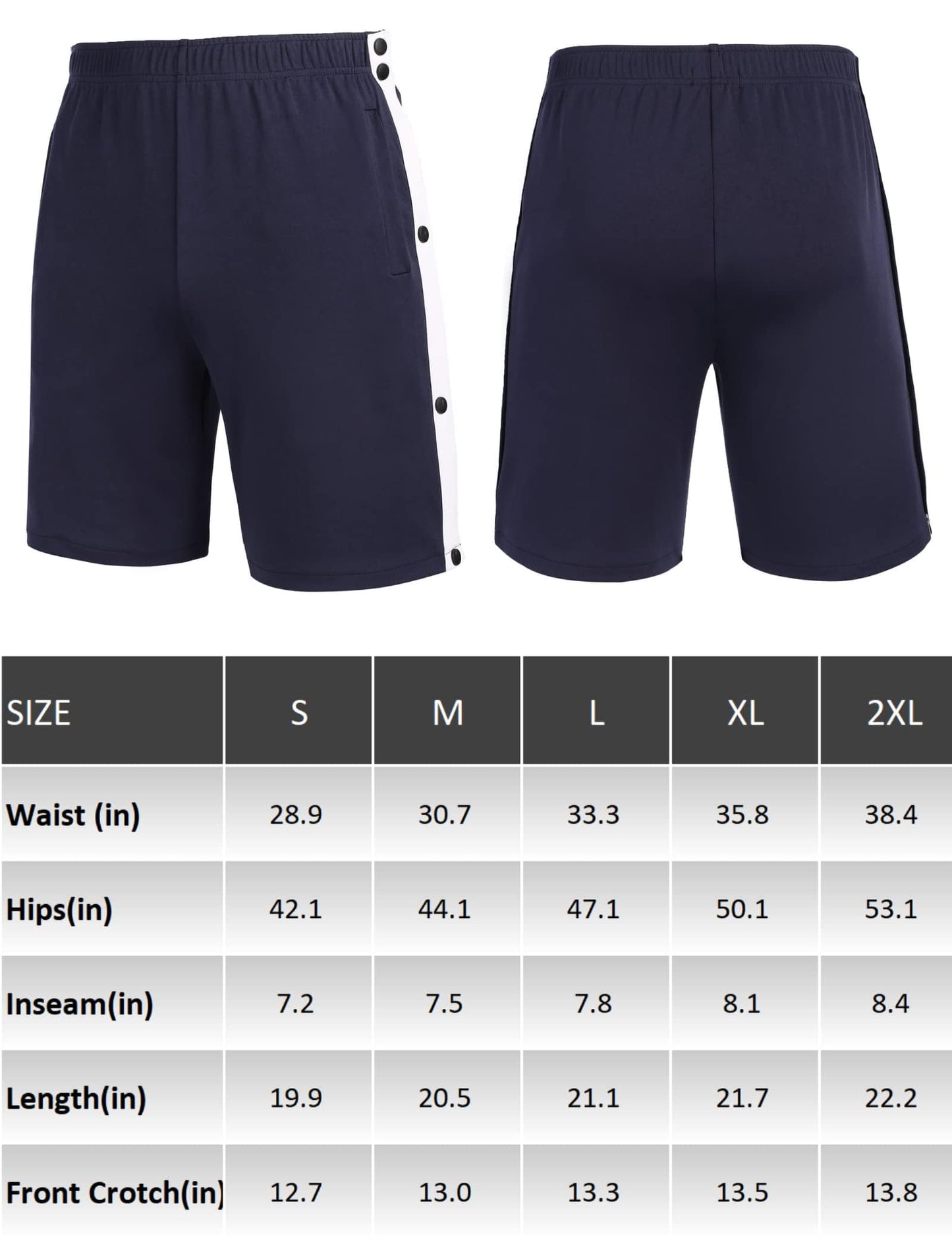 Post Surgery Tear Away Shorts for Men Comfy Clothing For Recovery, Easy Dressing Wide Bottom Snap Breakaway Shorts