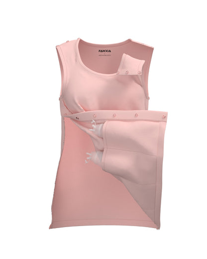 Mastectomy Recovery Tank Top with Four Drain Pockets & Snap-Access