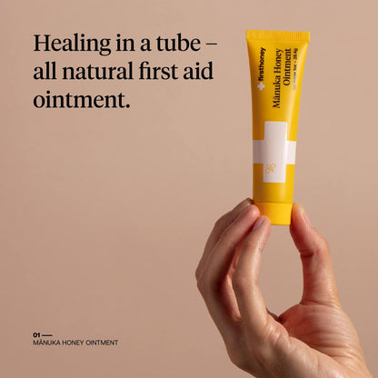 First Honey Wound Healing Ointment [ 1oz - 28.4g ] | 100% Active Leptospermum | Antibiotic Free Burn Care, Scar Gel