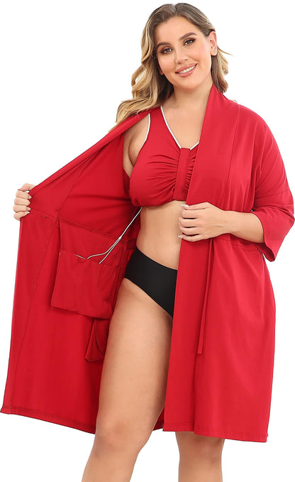 Post Surgery Mastectomy Bra Breast Cancer Recovery Robe with Internal Pockets for Post-Surgical Drains