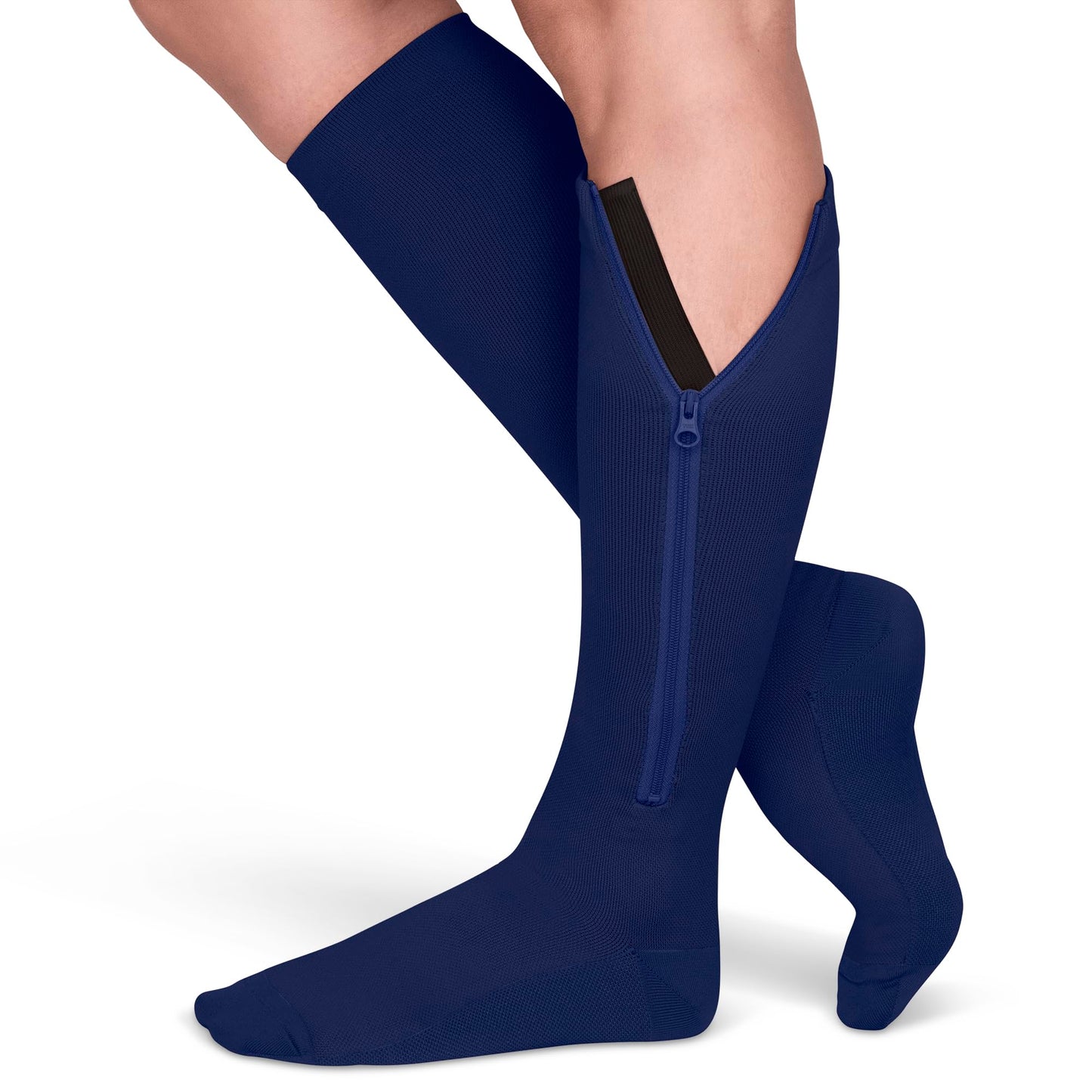 Zipper Compression Socks for Men & Women, 20-30mmHg Closed Toe Graduated Zippered Compression Stocking
