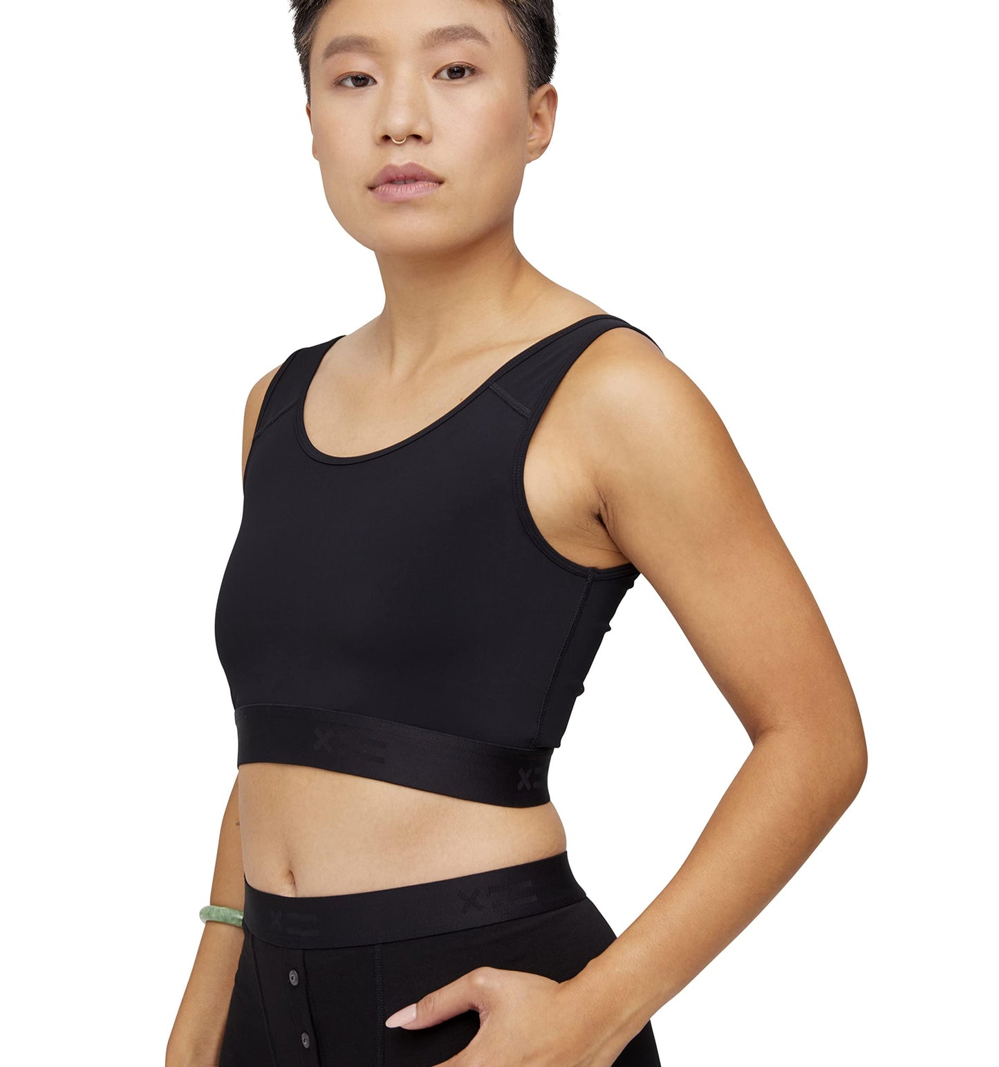 Compression Bra, Chest Binder Alternative, Wireless Full Coverage Medium Support Top, Athletic Sports Bra