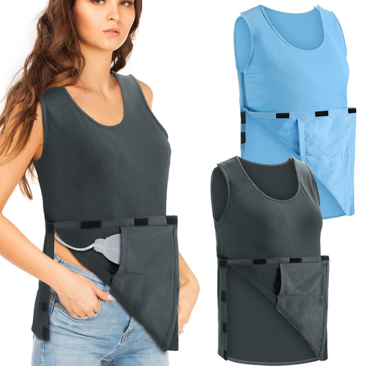 Mastectomy Recovery Tank Top with Drain Pocket to Hold Drainage Tube Post Surgical Camisole for Breast Cancer , Tummy Tuck ETC.