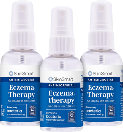 SkinSmart Antimicrobial Eczema Therapy with Hypochlorous Acid, Removes Bacteria so Skin Can Heal, 8 Ounce Clear Spray