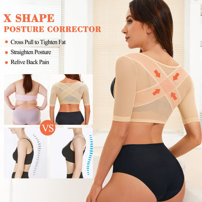 Upper Arm Shaper Post Surgery Arm Compression Sleeves Lipo Garment Posture Corrector Tops Back Support Shapewear