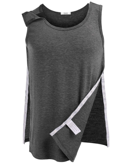 Post Shoulder Surgery Shirts for Men Tearaway Snap Tank Tops After Rotator Cuff Recovery Adaptive Clothing Chemo Port Clothes