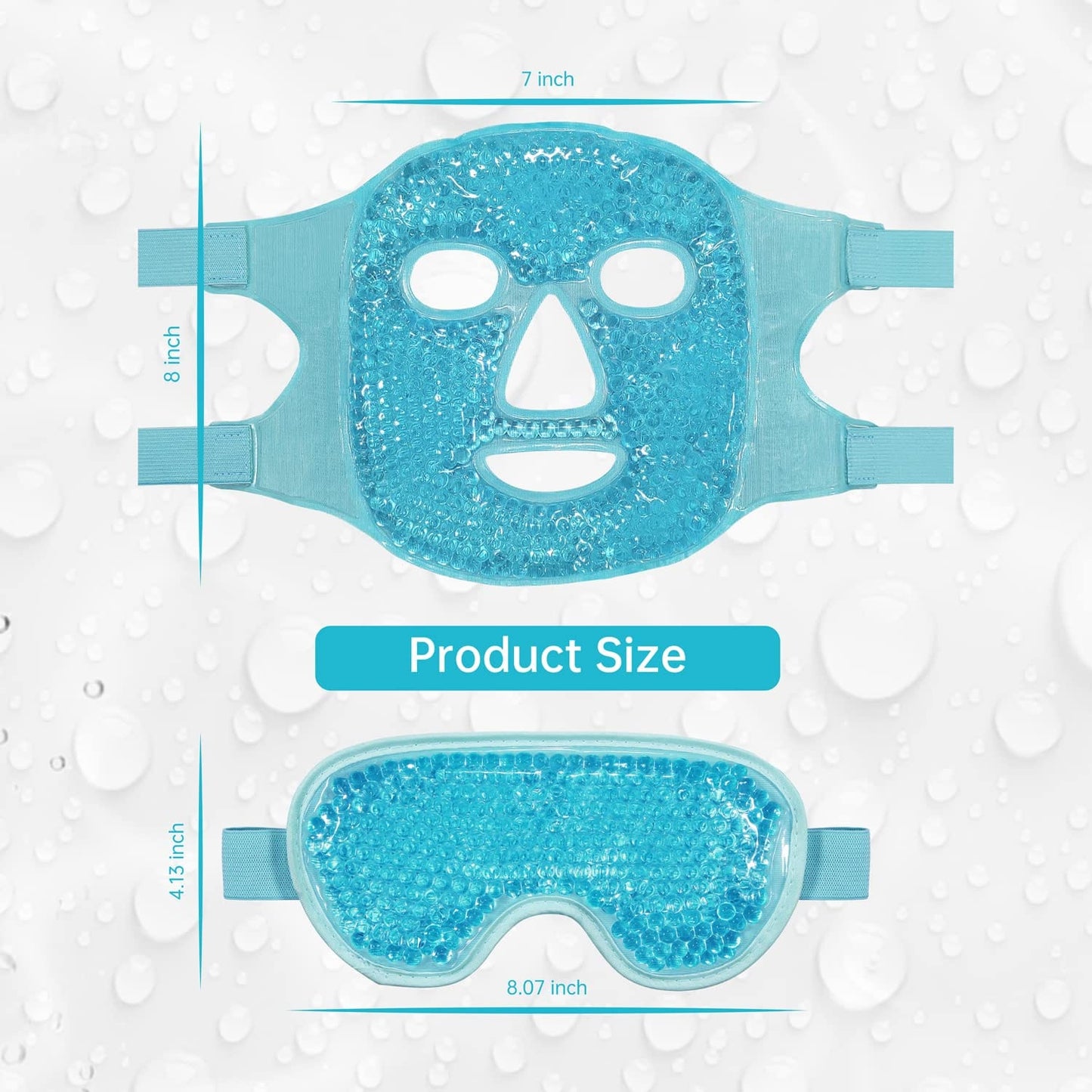 Cold Face Eye Mask Ice Pack Reduce with Gel Beads Hot Heat Cold Compress Pack