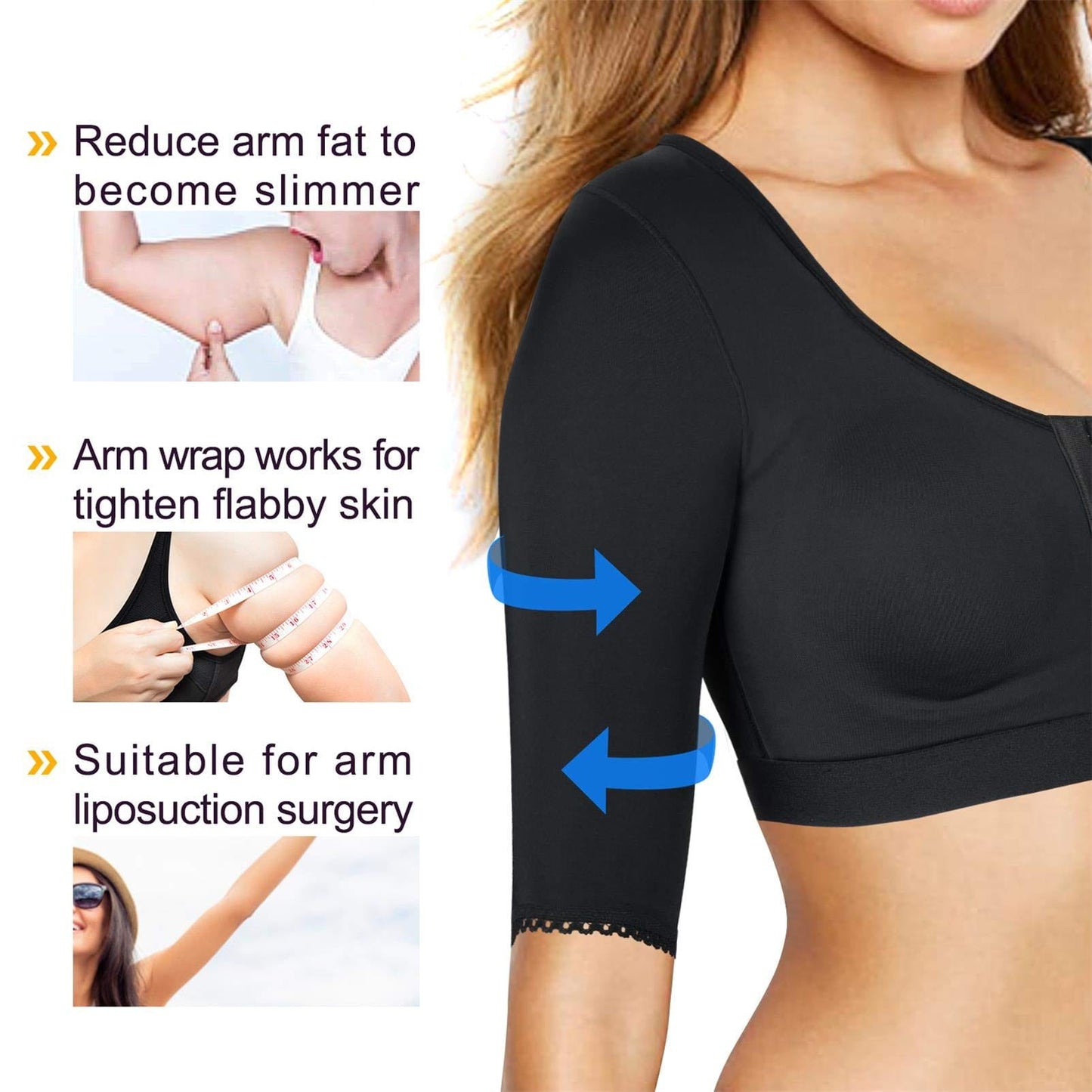 Shaper Tops for Women Arm Compression Post Surgery Front Closure Bra Tank Top Shapewear