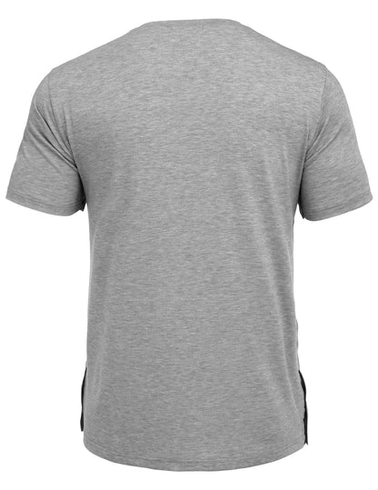 Men's Post Shoulder Surgery Shirts Recovery Tear Away Short Sleeve Full Open Side Snap Dialysis Chemo Clothing