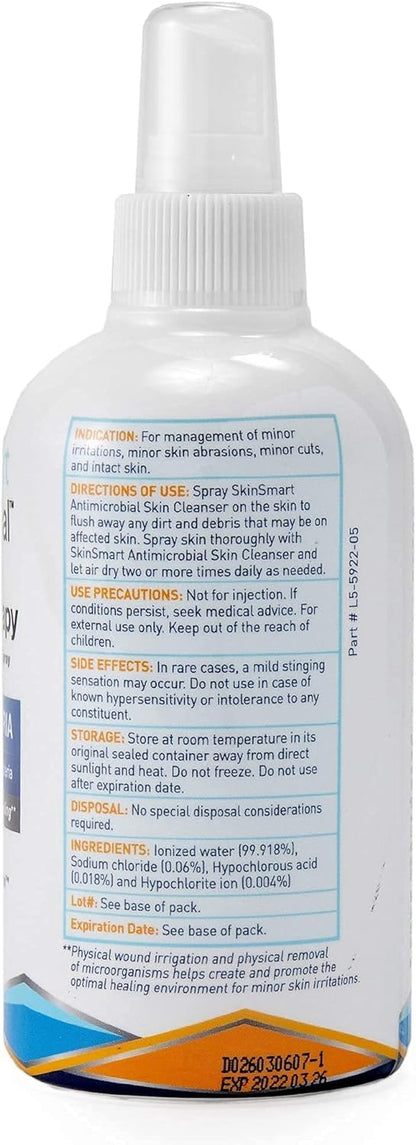 SkinSmart Antimicrobial Eczema Therapy with Hypochlorous Acid, Removes Bacteria so Skin Can Heal, 8 Ounce Clear Spray