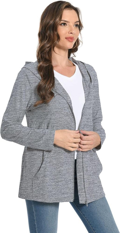 Post Mastectomy Shirts with Drain Pockets Breast Recovery Must Haves Soft Comfortable Long Sleeve Zip Up Hoodies