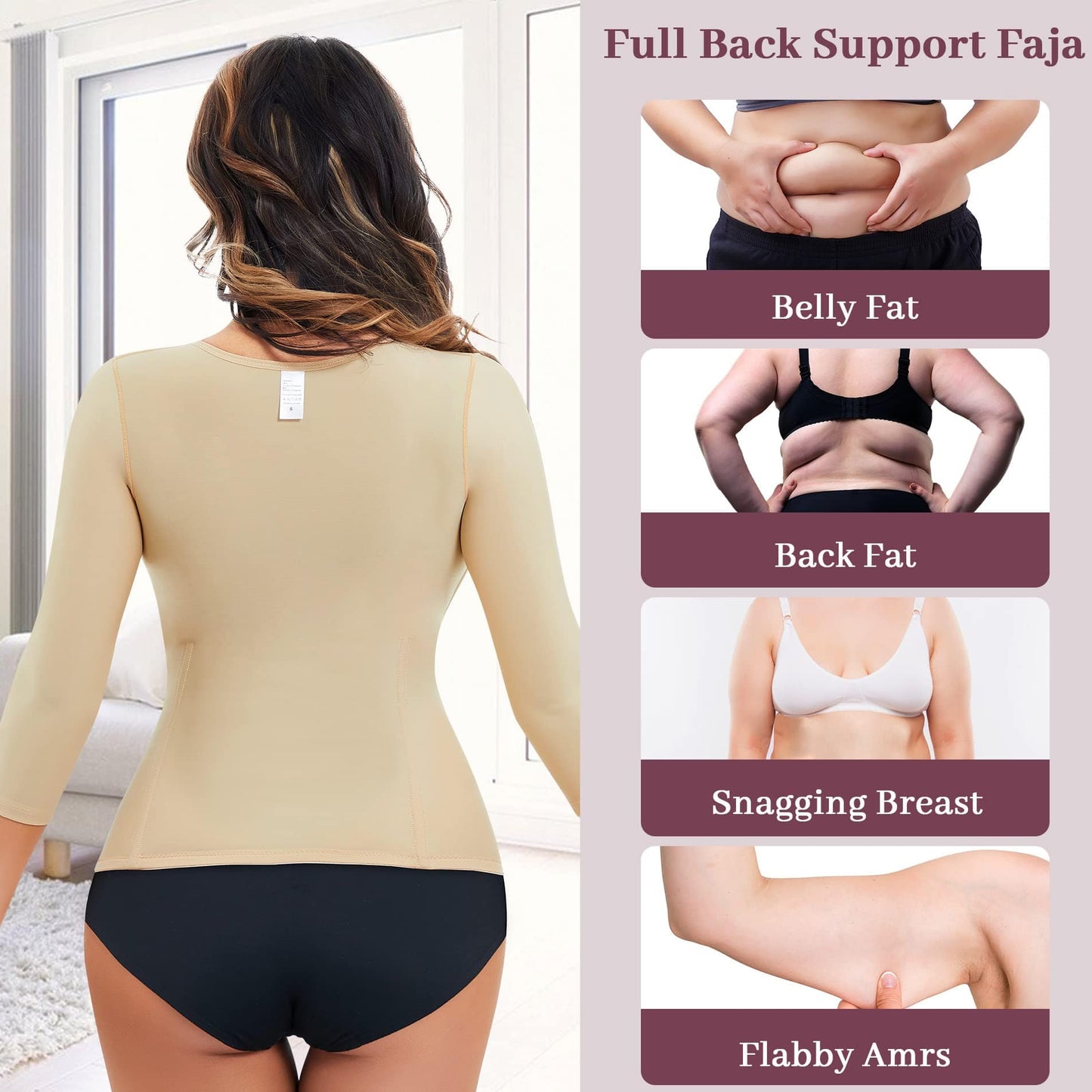 Waist Trainer Bodysuit With Arms Compression For Post Surgery