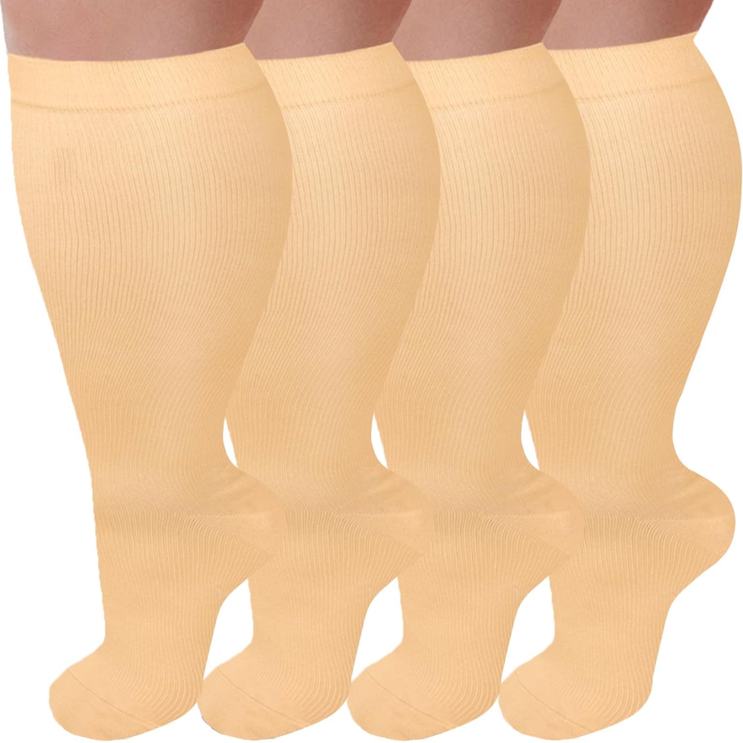 Plus Size Compression Socks for Women Men 20-30 mmHg, Wide Calf Stockings Best Support for Circulation