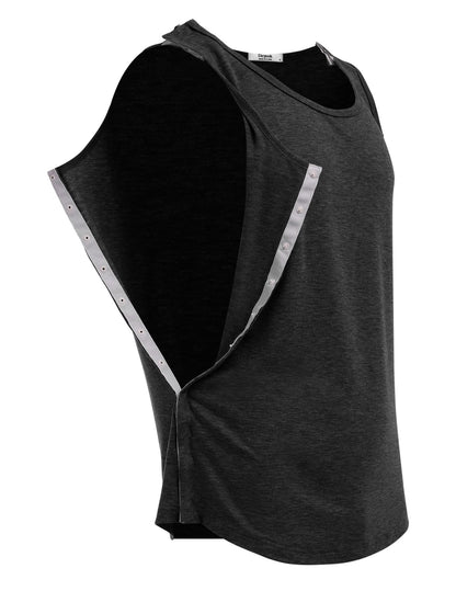 Post Shoulder Surgery Shirts for Men Tearaway Snap Tank Tops After Rotator Cuff Recovery Adaptive Clothing Chemo Port Clothes