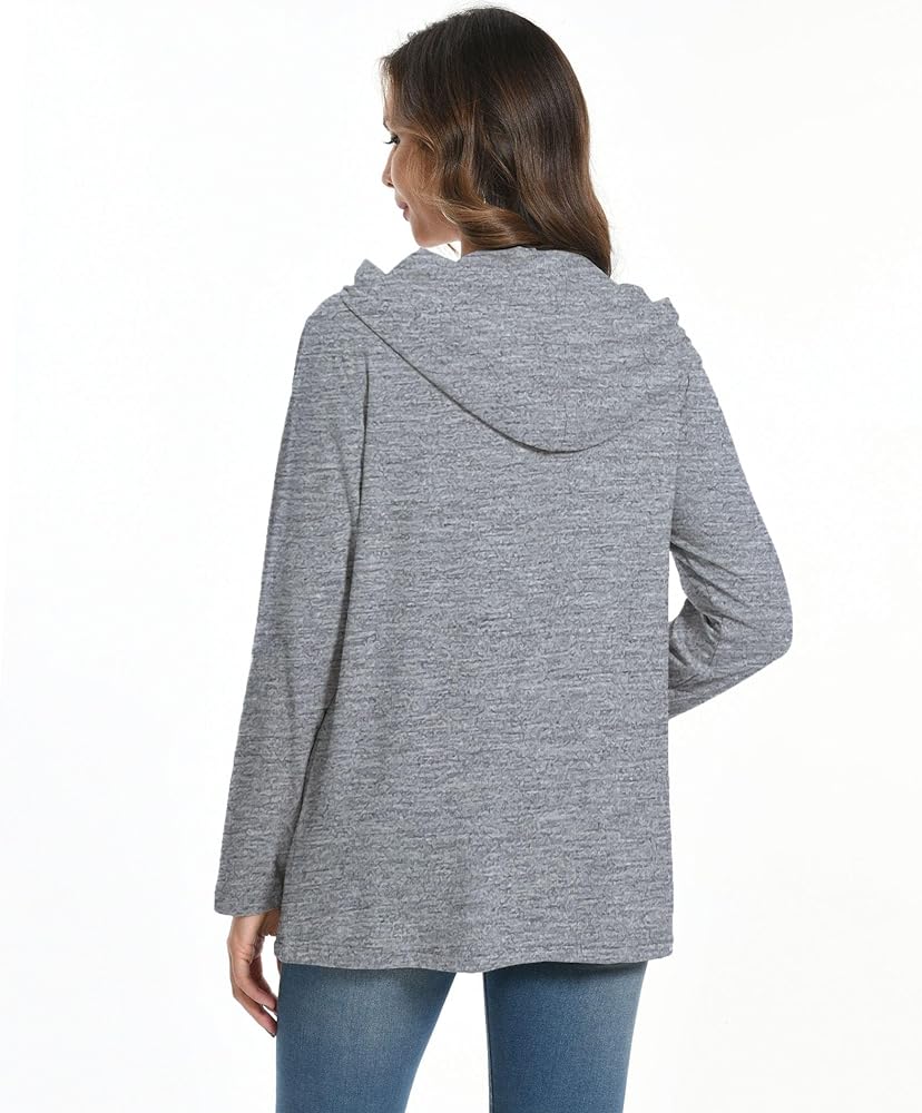 Post Mastectomy Shirts with Drain Pockets Breast Recovery Must Haves Soft Comfortable Long Sleeve Zip Up Hoodies