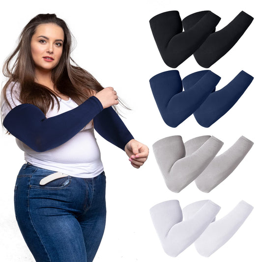 Plus Size Arm Sleeve Cooling Sun Protection UV Cover up Oversized Compression Sleeves 4pr