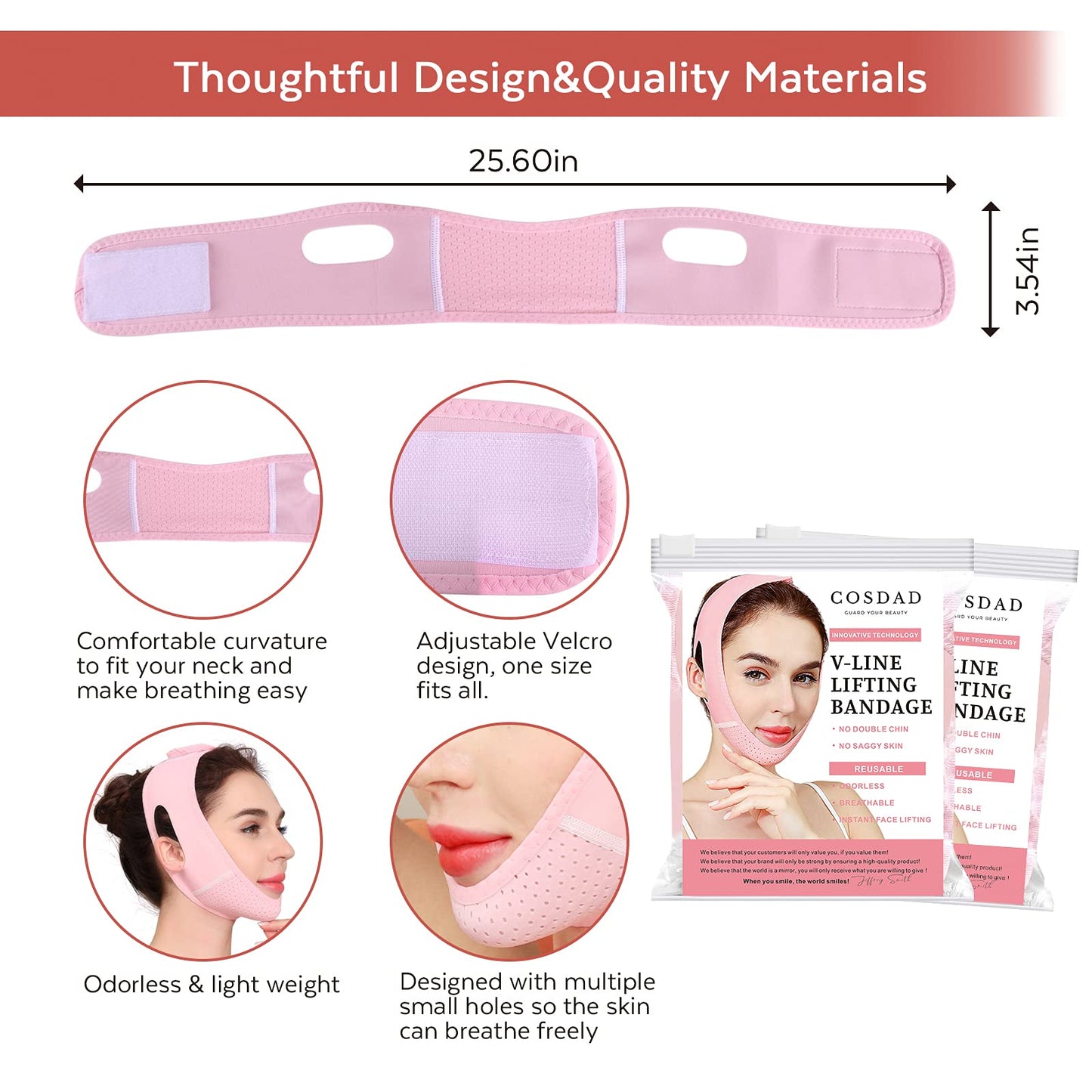 Reusable Double Chin Reducer Chin Strap - V Line Lifting Mask for Women, with Innovative Lifting Technology, Breathable and Comfortable, One Fits All