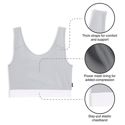 Compression Bra, Chest Binder Alternative, Wireless Full Coverage Medium Support Top, Athletic Sports Bra